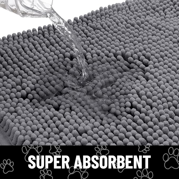 Smiry Dog Door Mat for Muddy Paws, Absorbent Dirt Trapper Non Slip Quick Dry - Image 5