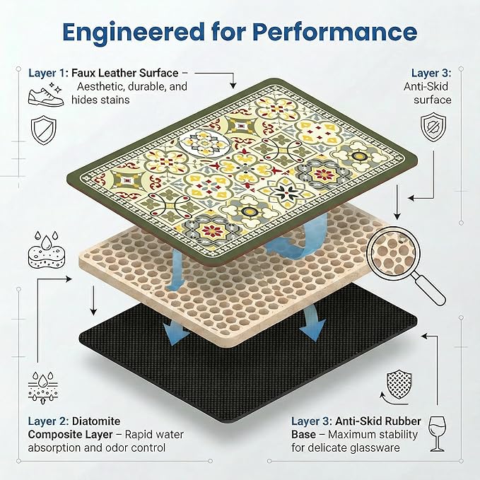Boho Dish Drying Mat for Kitchen Counter - Image 5