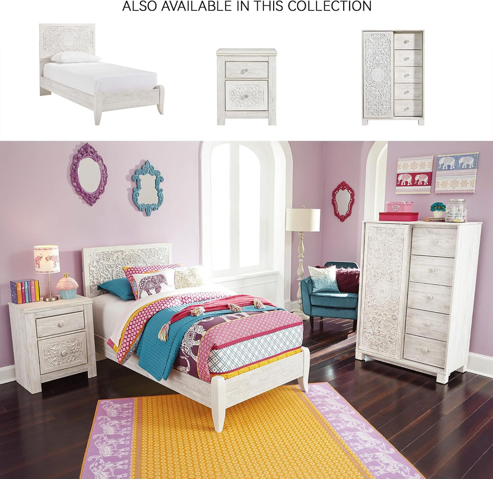 Signature Design by Ashley Tall White Dresser for Bedroom, Dressing Chest