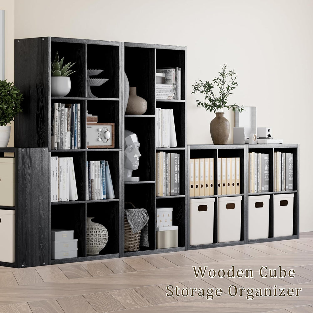 Cube Storage Organizer Bookcase, Decorative 11 inch Open Back Cubical Shelf w...