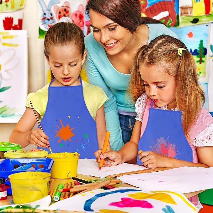 KUUQA 16/24/30/36/40Pcs Kids Apron Painting Aprons - Image 4