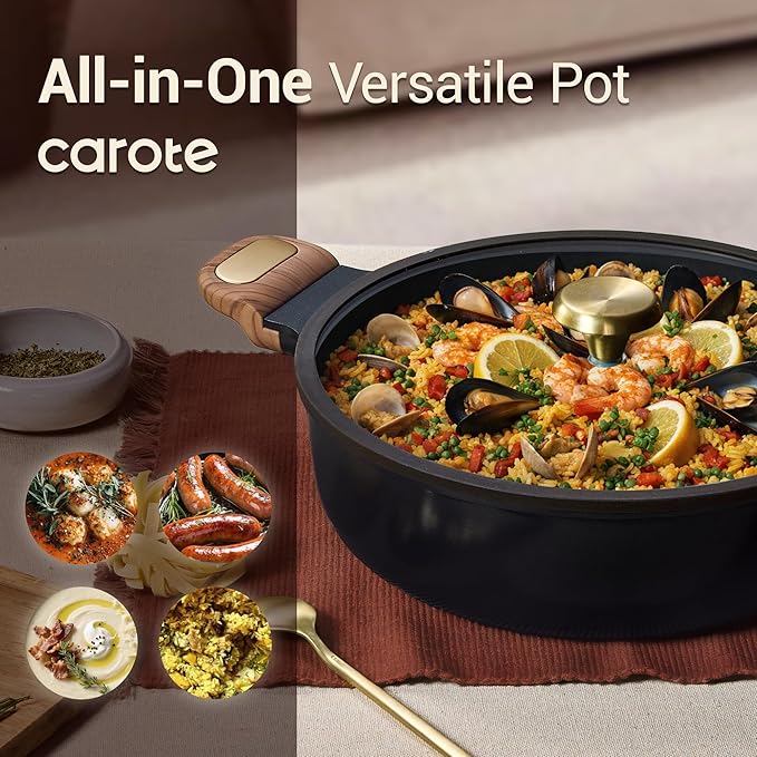 CAROTE 4.5Quart Stock Pot with Lid, Non Toxic Ceramic Soup Pot, Nonstick - Image 7