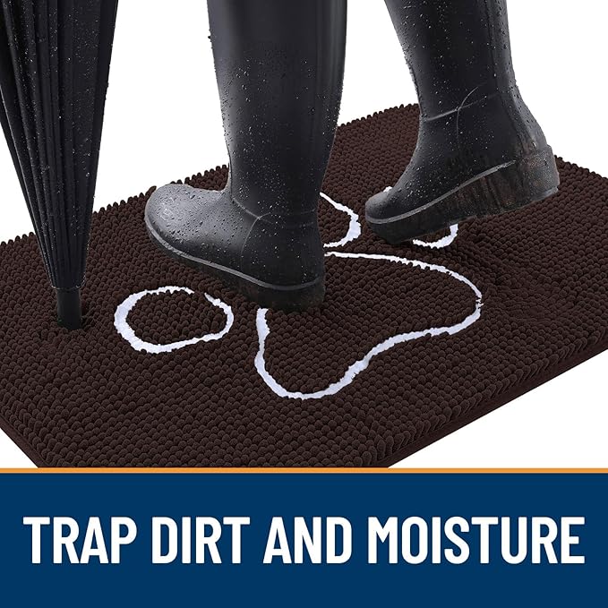 OLANLY Dog Door Mat for Muddy Paws 70x35, Paw Print Design, Absorbs Moisture - Image 2