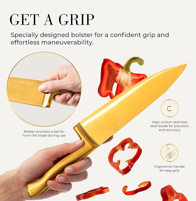 Styled Settings Gold Knife Set - Image 6
