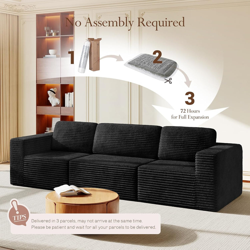 Vesgantti 119" Modular Sectional Sofa, Corduroy Cloud Couch with Deep Se...