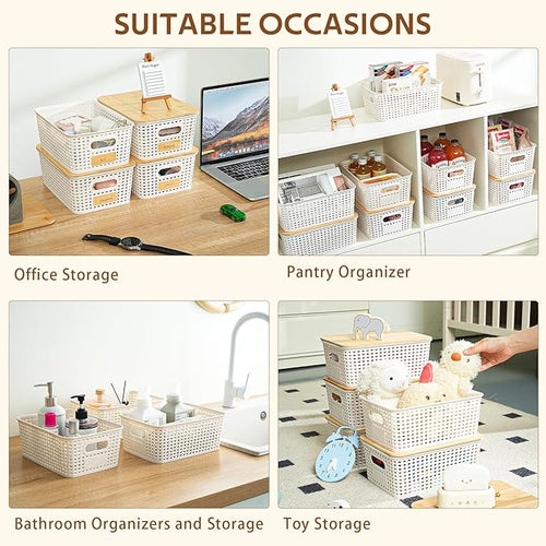 8 Pack Plastic Storage Bins - Image 2