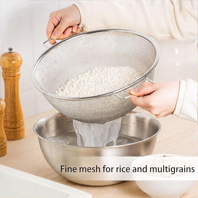 304 Stainless Steel Kitchen Colander Set, 3.5QT Colander - Image 5