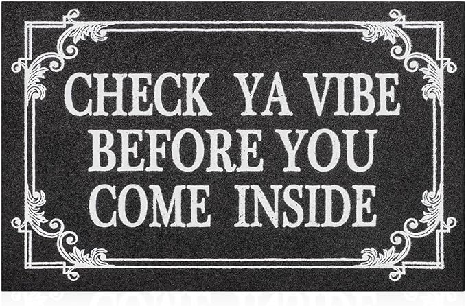 Indoor Door Mat Welcome Mats for Front Door Outdoor Entry Black Doormat by HLFMVWE