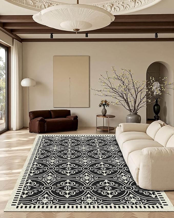 Latte&Fog 6x9 Area Rugs for Living Room Bedroom, Large Vintage Washable Rug by LatteFog
