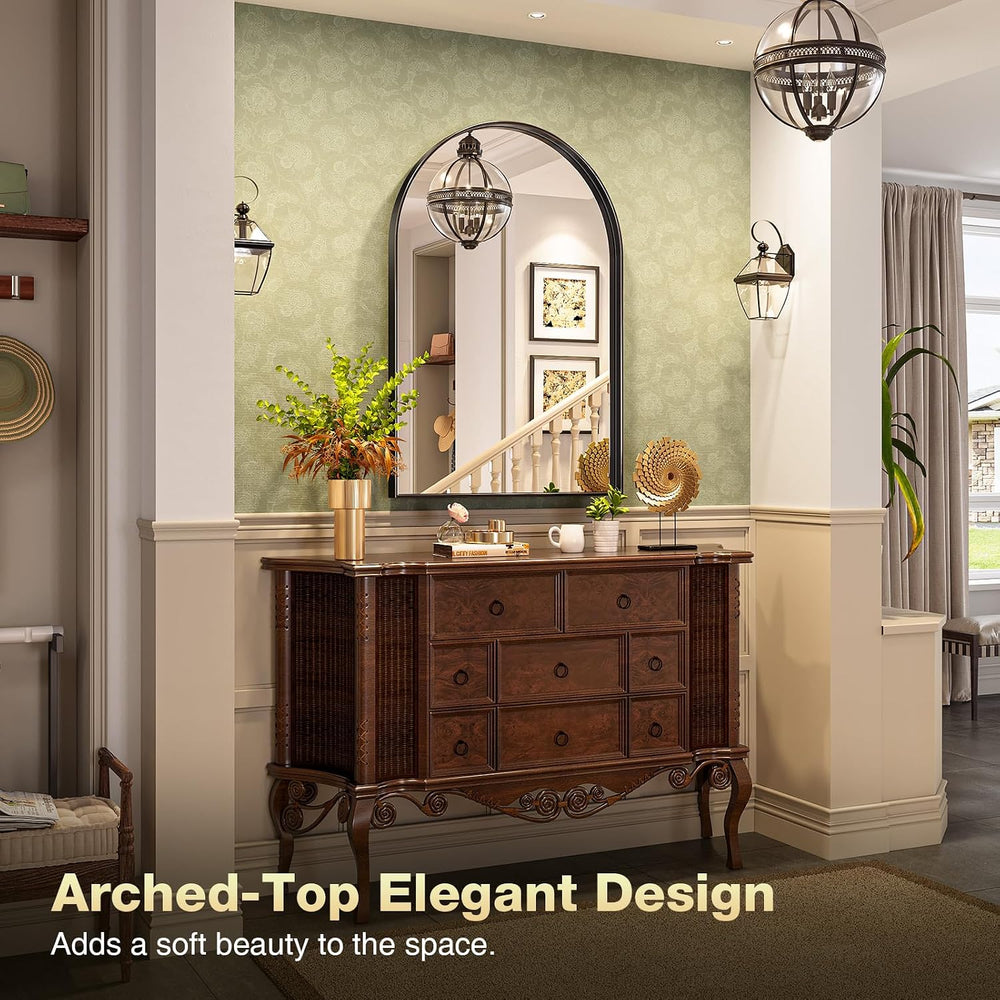 Brightify Arched Mirror, 24 x 40 Inch Black Arch Mirror