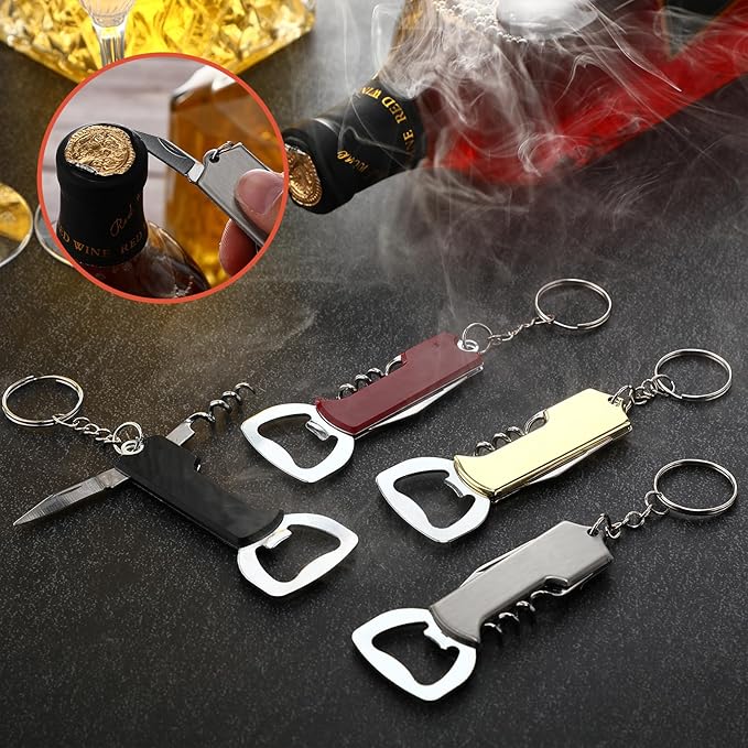 Ziliny 24 Pcs Bottle Opener Keychain Bulk Wine Bottle Beer Opener Keychain - Image 3