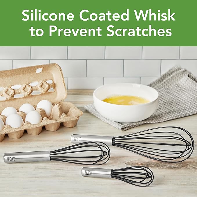 Tovolo Mini Whisk Stainless Steel 6 Inch Tiny Whipper Silicone Whisker - Image 2