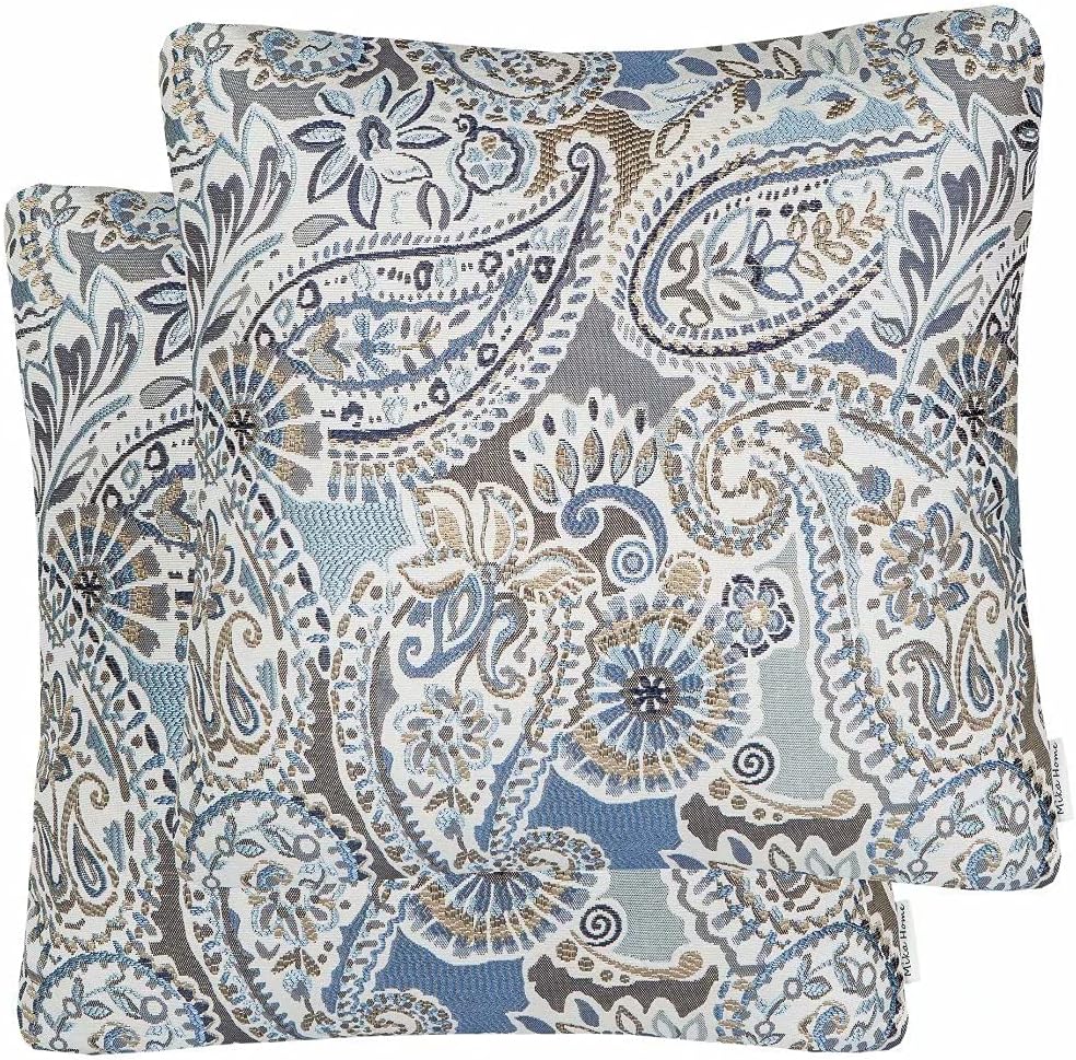 Pack of 2 Throw Pillow Covers Decorative Pillow Shells for Sofa Couch, Paisle...