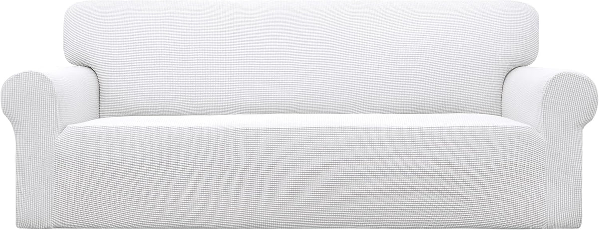 easy-going stretch oversized sofa couch slipcover washable snow, main product view