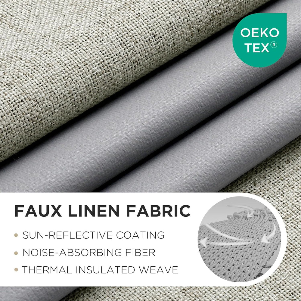 Joydeco Blackout Curtains 96 Inches Long 2 Panels Burg, Room Darkening Curtai...