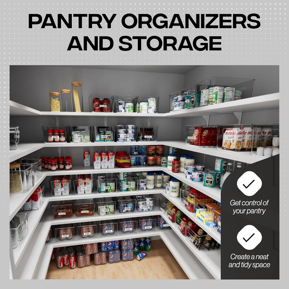 ClearSpace Clear Plastic Storage Bins, Pantry & Cabinet Organizer, 6 Pack