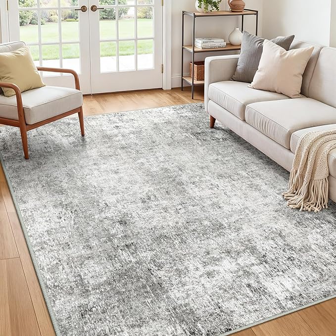 Washable Area Rugs 5'x8' Non-Slip Modern Abstract Soft by RELEANY