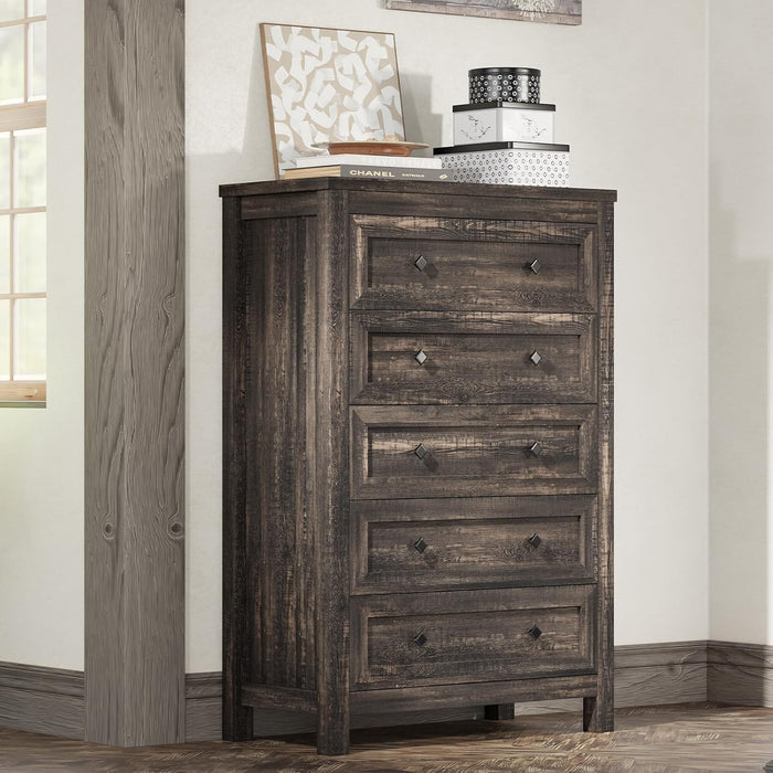 AMERLIFE 47" Tall Farmhouse Dresser, Bedroom Storage Chest, Oak