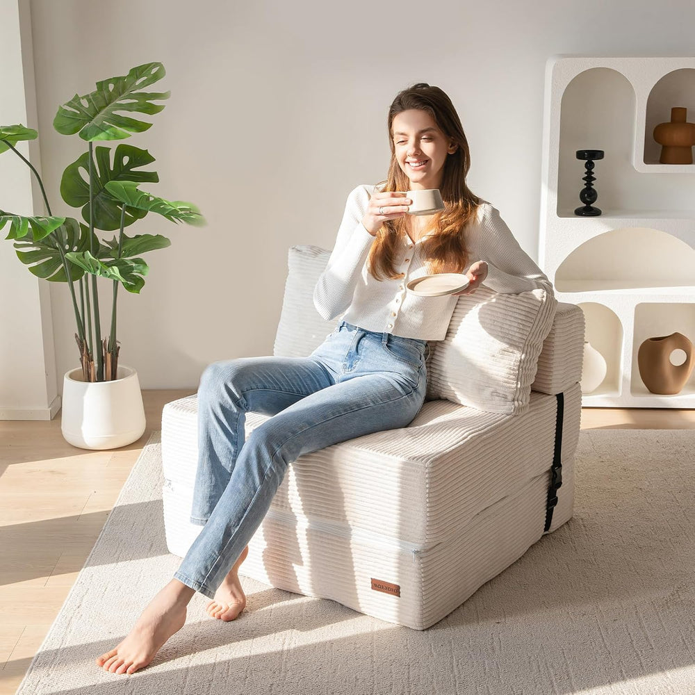 MAXYOYO Folding Sofa Bed, Convertible Chair Bed with Pillow