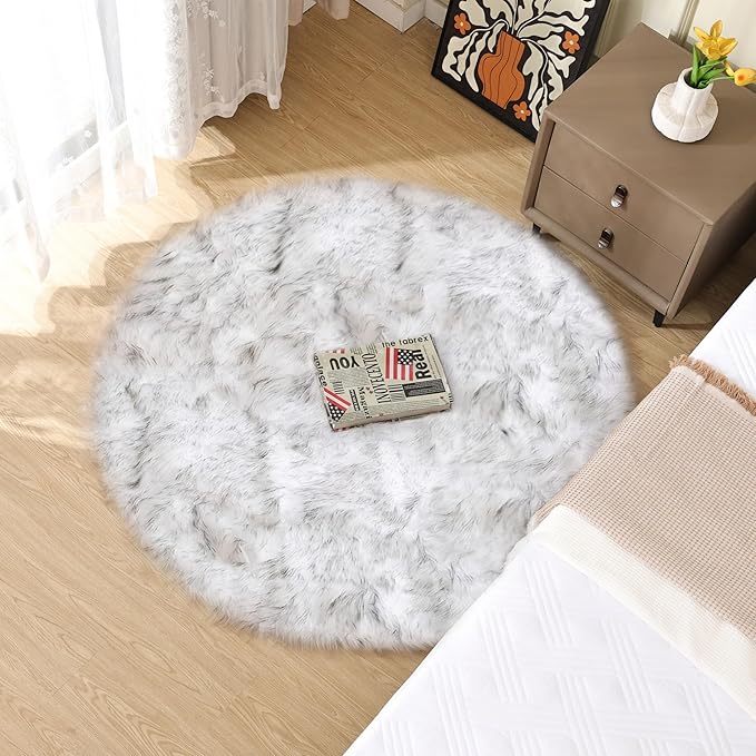 ORINOVA Grey and White Plush Machine Washable Area Rugs - Image 3