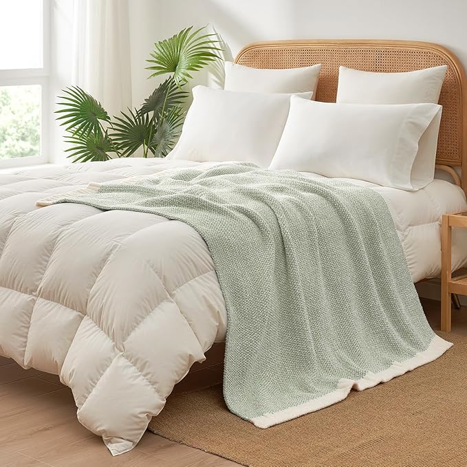 Snuggle Sac Heather Sage Green Throw Blanket - Image 6