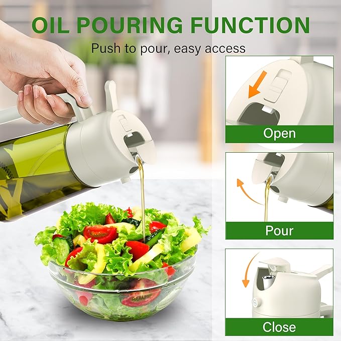 Vakoo Oil Sprayer for Cooking, 2 in 1 Oil Dispenser for Kitchen, 16oz/470ml - Image 3
