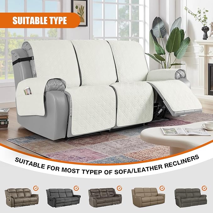 VANSOFY Waterproof Recliner Couch Covers, Sofa Covers 1-Piece Washable - Image 5