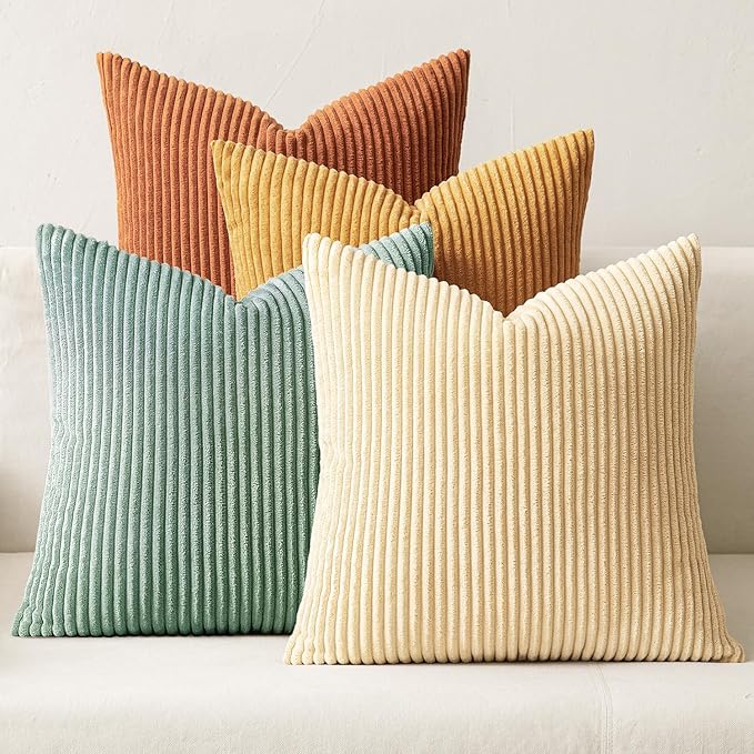 MIULEE Boho Farmhouse Throw Pillow Covers 20x20 Inch Set of 4 Summer Modern by MIULEE
