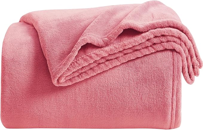 KMUSET Fleece Blanket Salmon Pink Lightweight Super Soft Cozy Fuzzy Bed by COZYBLANKETHappyHomeLife