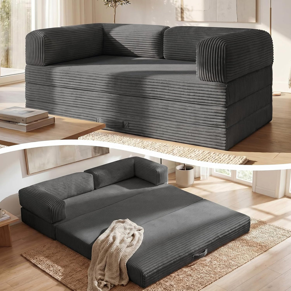 Erament Futon Sofa Bed Queen, Convertible Tri Folding Mattress Couch Bed Fold...