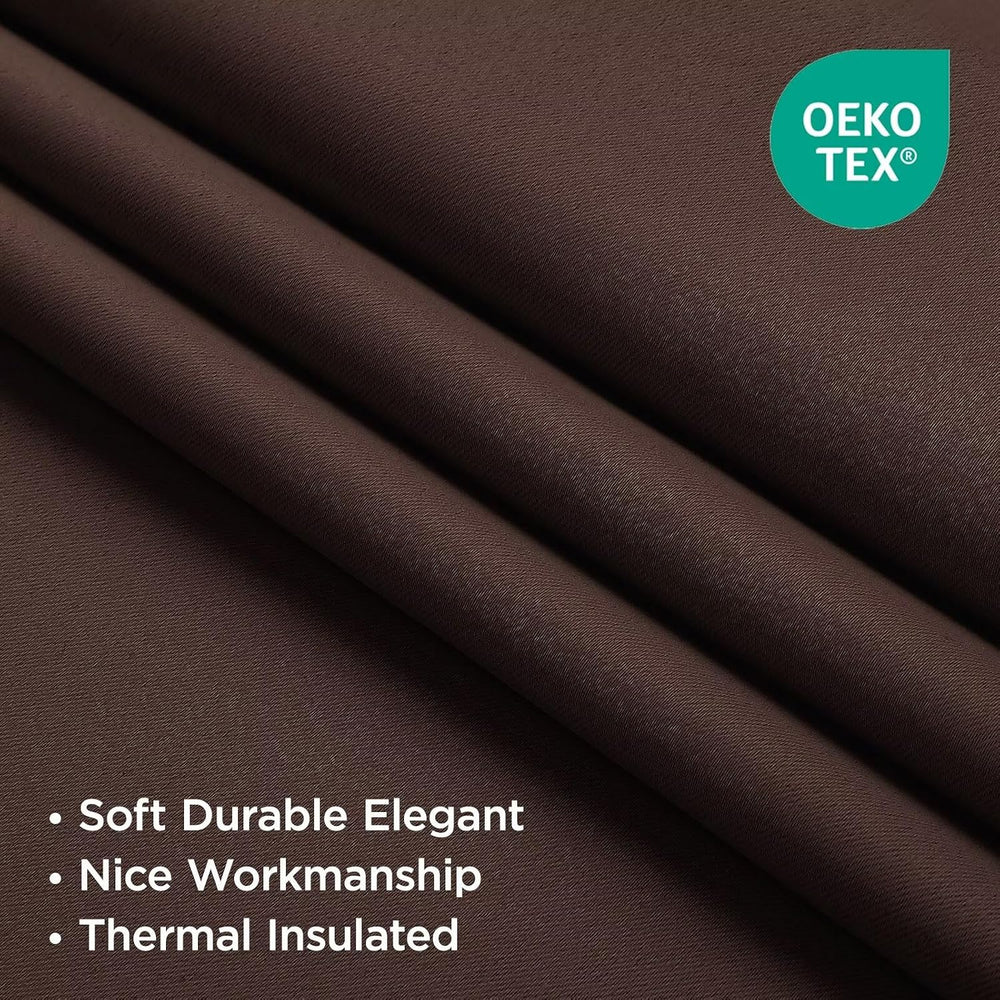 Joydeco Blackout Curtains 96 Inches Long for Bedroom, Thermal Insulated Black...