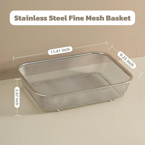 18/8 Stainless Steel Fine Mesh Strainer Basket - Image 2