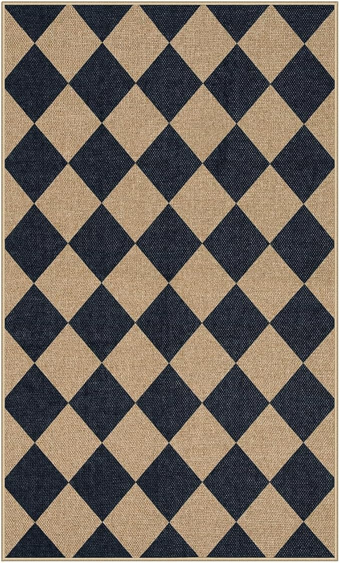 Lahome Colette Checkered Easy Jute 3x5 Outdoor Patio Rug, Washable Rugs - Image 9
