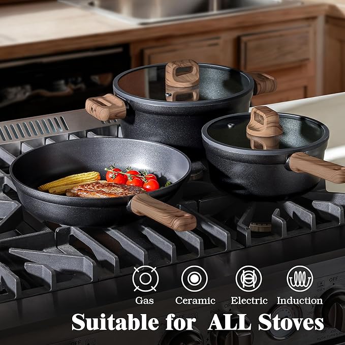 SENSARTE 20Pcs Nonstick Pots and Pans Set, Healthy Kitchen Cooking Set - Image 6