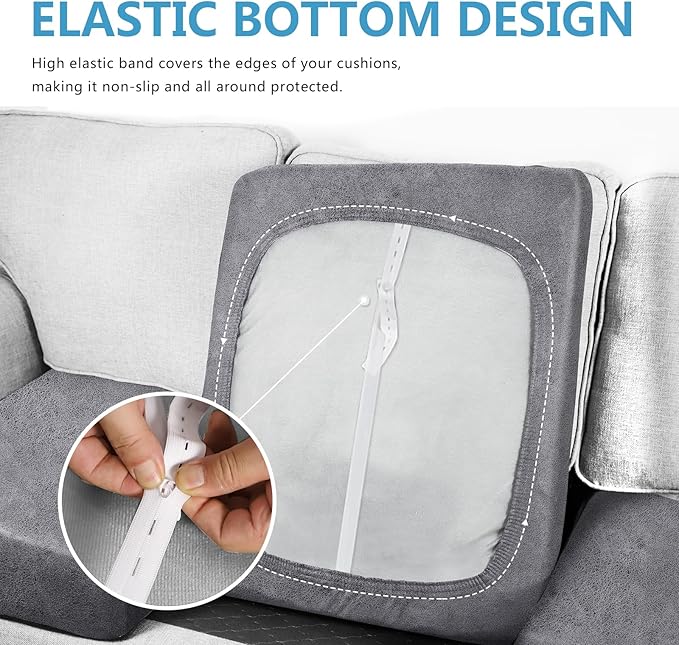 Leather Look Couch Cushion Covers Sofa Seat Slipcovers Sets Couches Furniture - Image 4