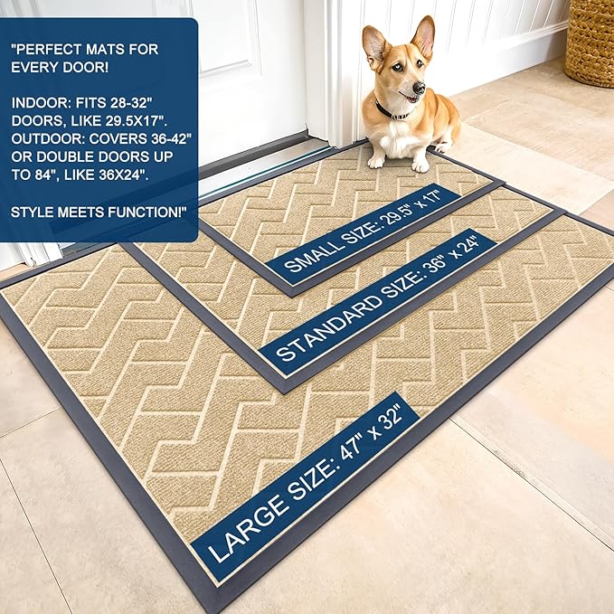 OLANLY Front Door Mat Indoor Outdoor Entrance, Waterproof All-Season, - Image 2