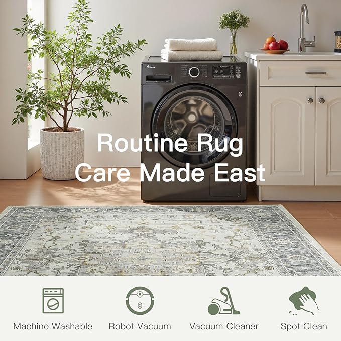 Lofus 9x12 Area Rugs for Living Room, Machine Washable Non-Slip Area Rug - Image 8