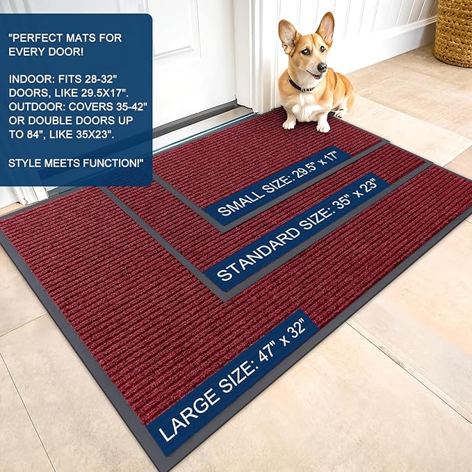 OLANLY Front Door Mat Indoor Outdoor Entrance, Waterproof Heavy Duty Doormat - Image 2