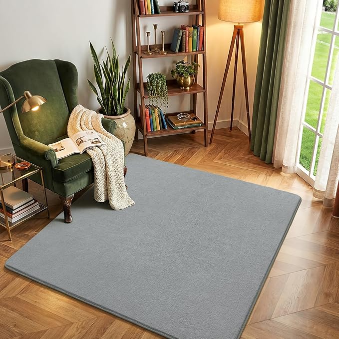 Amearea 5x5 Square Area Rugs for Bedroom Living Room, Modern Grey Thickened by AmeareaDirect