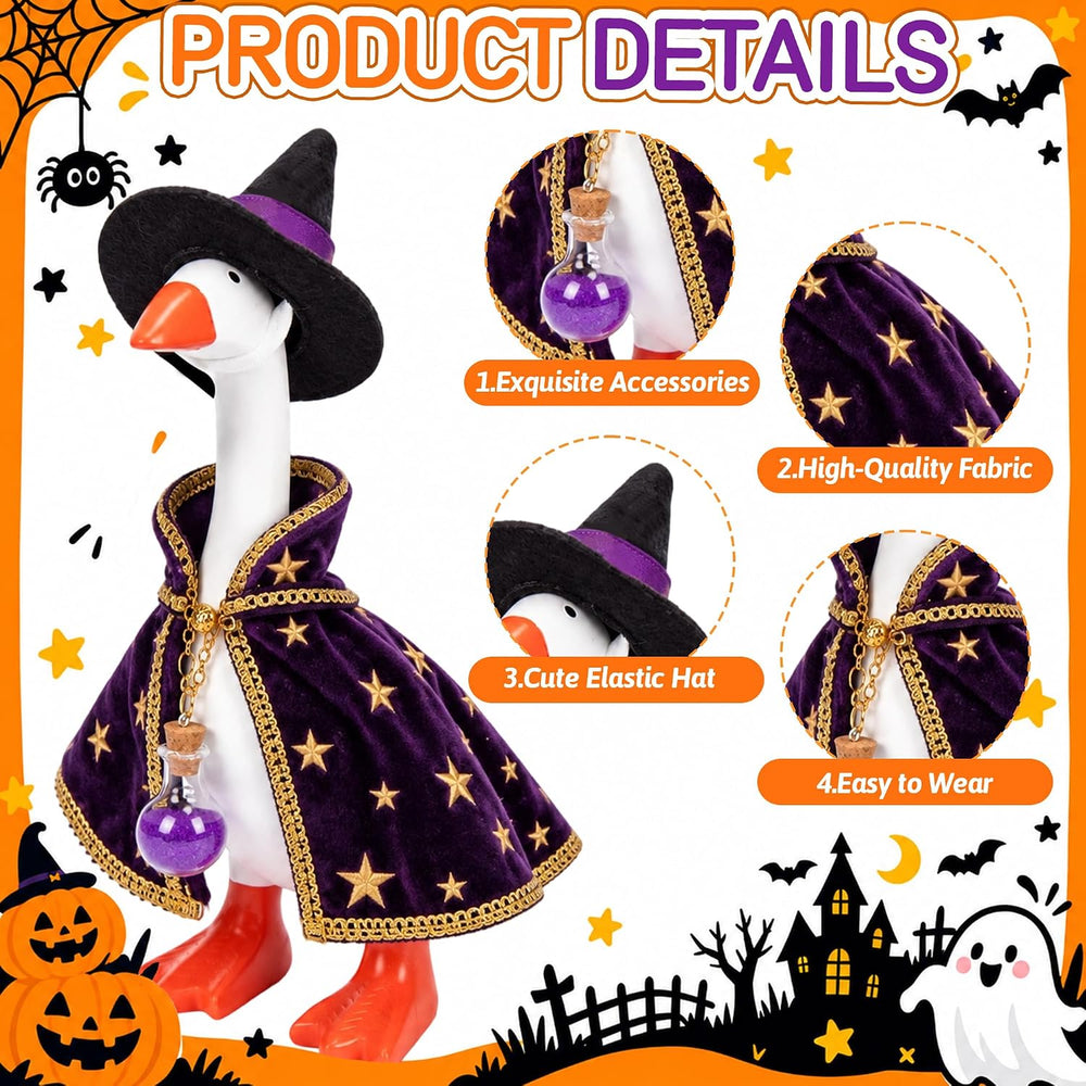 7 Inch Mini Desk Goose Statue with 6 Sets Halloween Outfits