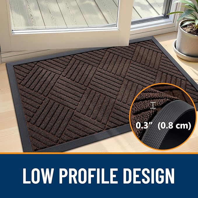 OLANLY Front Door Mat Outside Entrance 59x23, Heavy Duty Sturdy Natural Rubber - Image 4