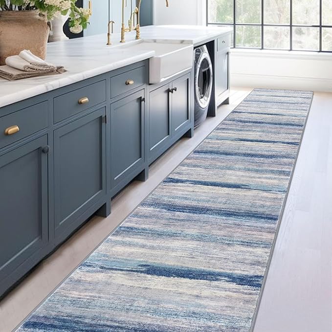 KOZYFLY Modern Abstract Washable Rug Runner 2.6x16 Hallway Rug Runner Non-Slip - Image 7