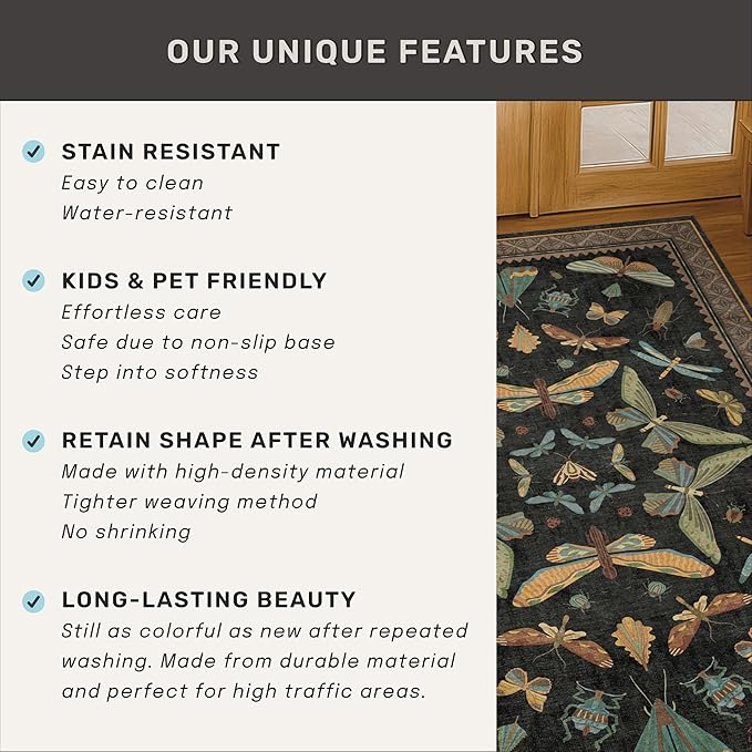 Hazo Haus Large Black Rug for Living Room - Image 7