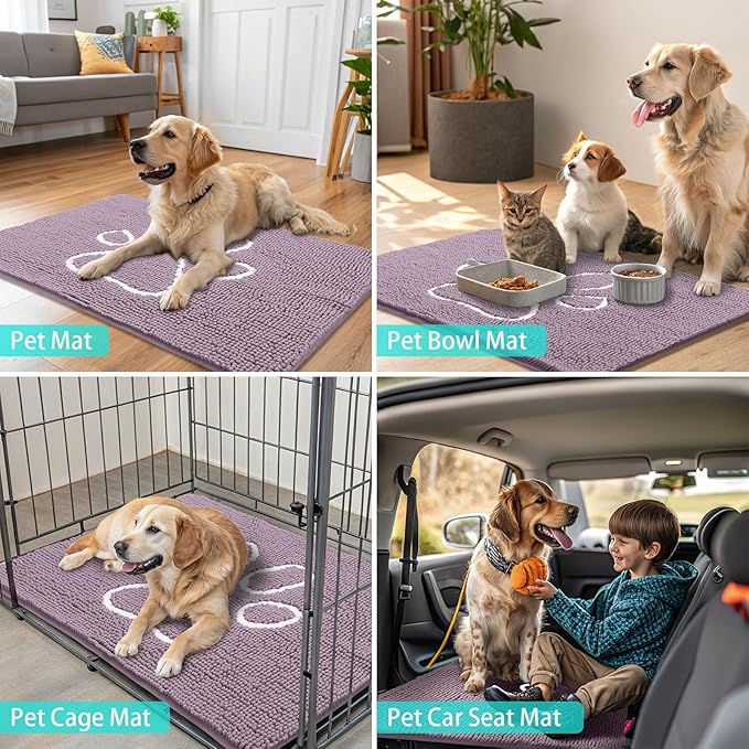 Smiry Dog Door Mat for Muddy Paws, Absorbent Dirt Trapper Non Slip Quick Dry - Image 8