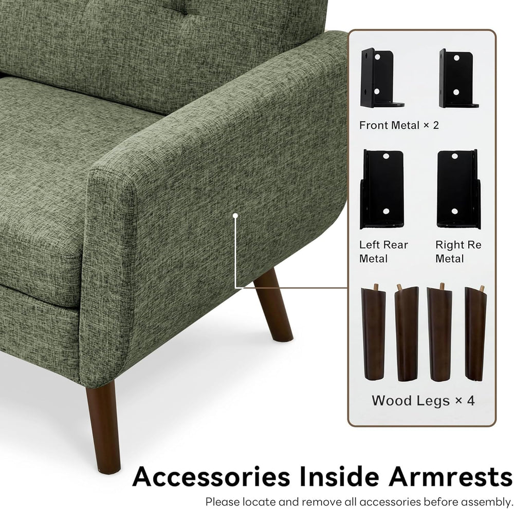 Tbfit 65" W Loveseat Sofa, Mid Century Modern Couches Love Seats for Liv...