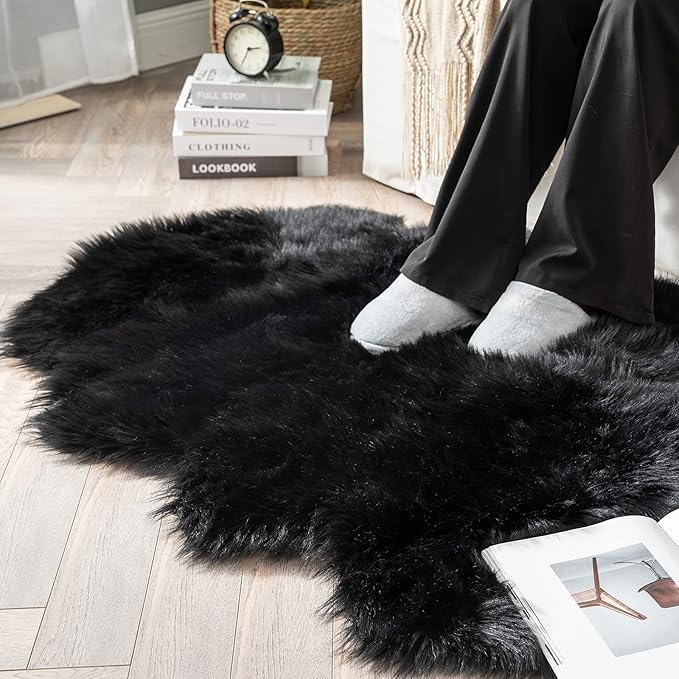 MIULEE Luxury Super Soft Fluffy Area Rug Faux Fur Sheepskin Rug Decorative - Image 6