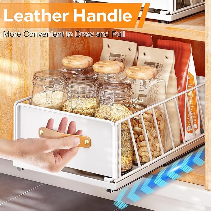 2Pack Pull out Cabinet Organizer, Heavy Duty Slide out Pantry Shelves Drawer - Image 7