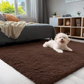 OLANLY 4x4 Machine Washable Accent Rug, Soft Fluffy Shaggy Area Rug by OLANLY