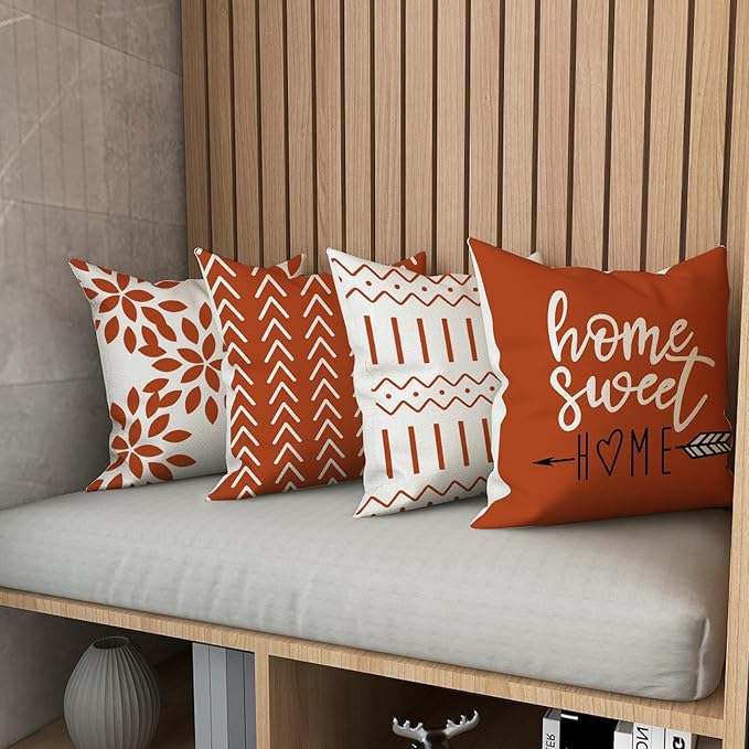 YCOLL Fall Pillow Covers 20x20 Set of 4, Modern Sofa Throw Pillow Cover - Image 5