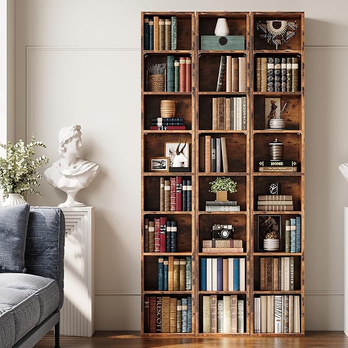 IRONCK Tall Narrow Bookshelf 8 Tiers, Compact Corner Bookcase, Easy to Match ...